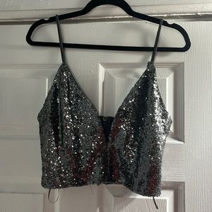 Sequin crop tank